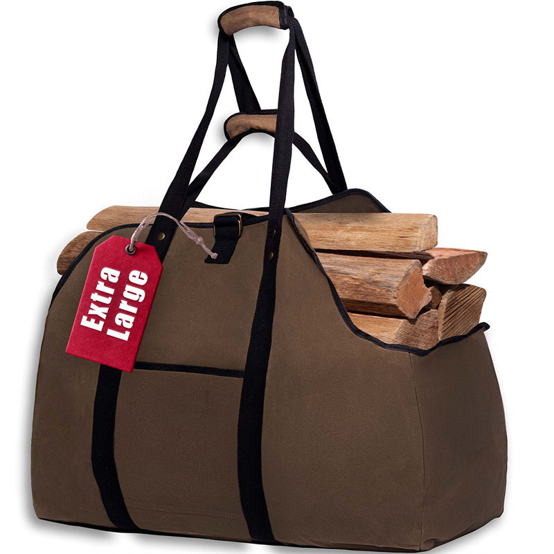 Outdoor Log Tote Large Wood Carrying Bag Wholesale Firewood Log Cart Carrier Bag Water Resistant Firewood Carrier Bag