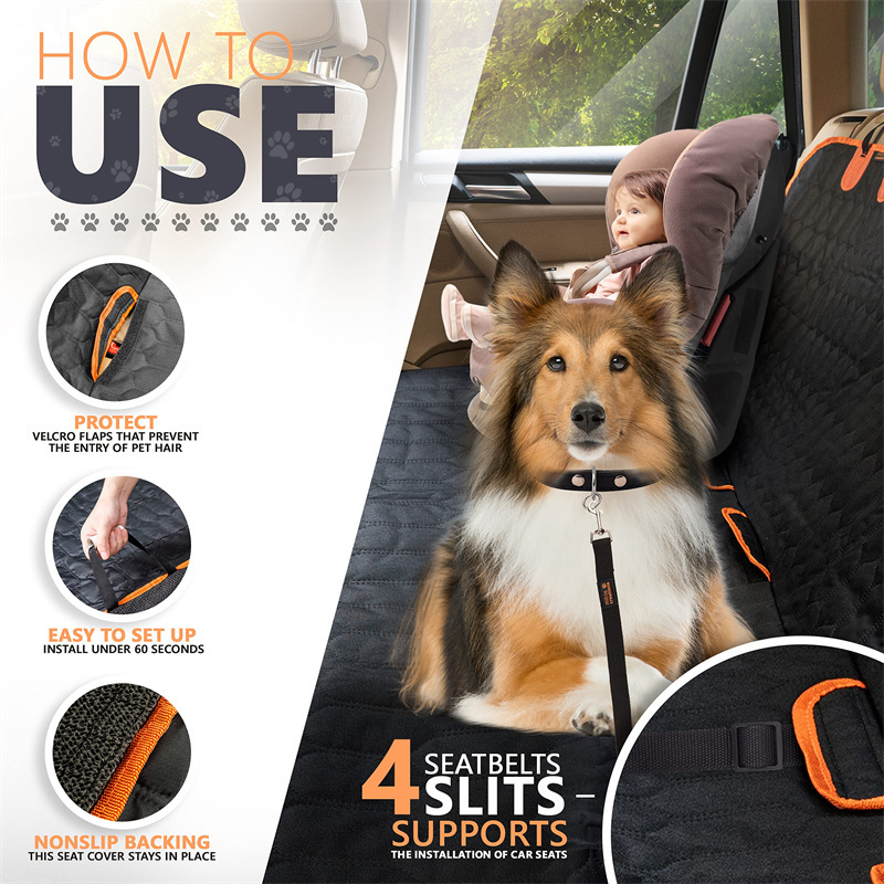 Hot Selling Dog Car Seat Cover Set Pet Travel Accessories Set for Truck SUV Backseat Protector Hammock for Pet Car Seat Cover