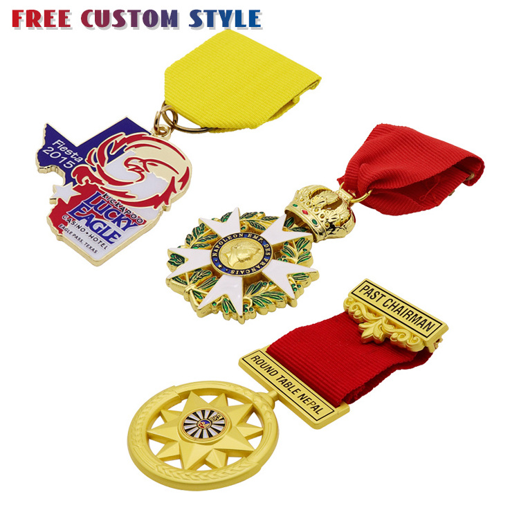 Spinning Medallions Custom High Quality Hollow Out Gold Enamel Spinning Carnival Fiesta Medal