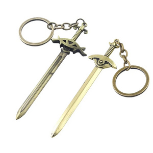 Custom Mini Sword Key Chain High Quality Cool Cartoon Kamado Tanjirou Blade of Ghost Weapons Props Japan Anime Sword Keychain