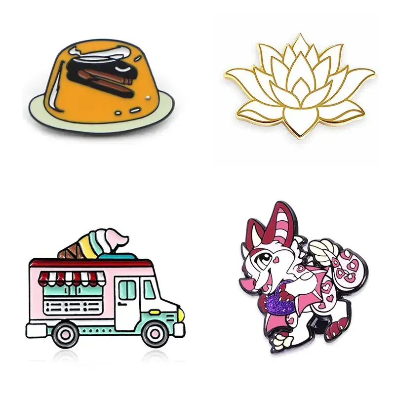 Wholesale Custom Flower Lapel Pin Personalized Enamel Pin Metal Soft Enamel Lapel Pin Machine DIY Your Own Logo Metal Car Badges