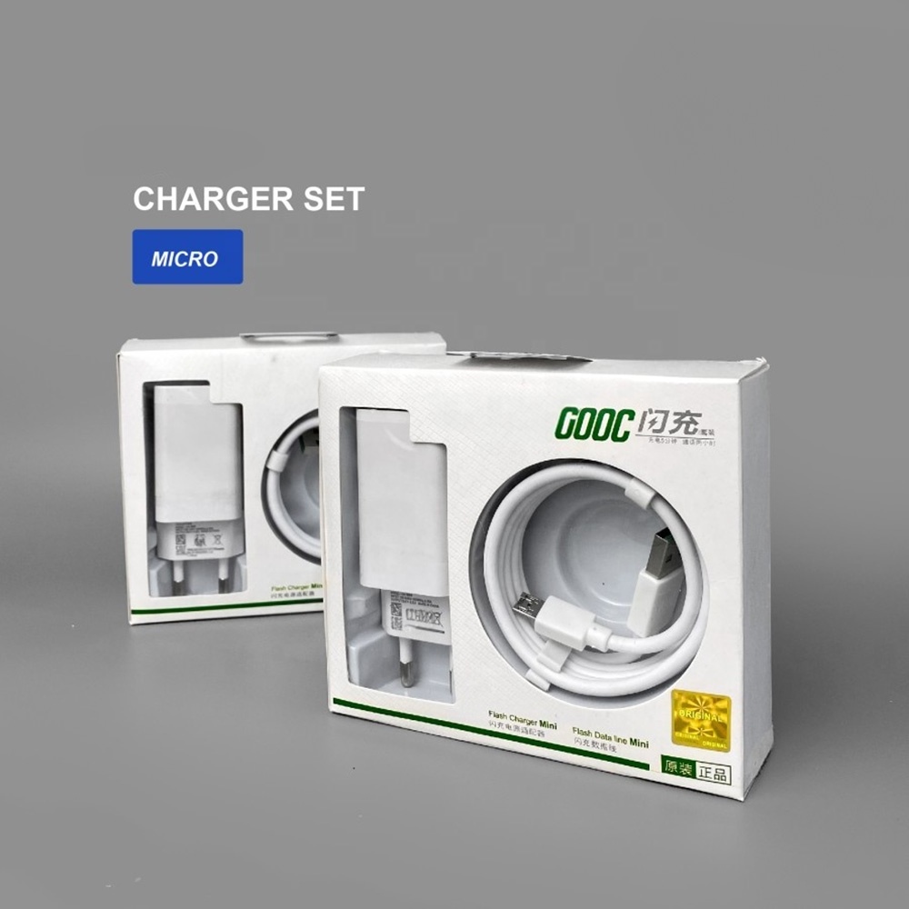 High Quality 2.1A 1A Fast Flash Travel Charging Set with Vooc Micro Cable Charger For Oppo Vivo