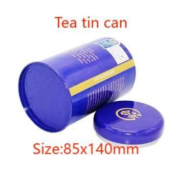 Hong Yu Hong Cha tea tin can Round blue factor customized empty tea tins