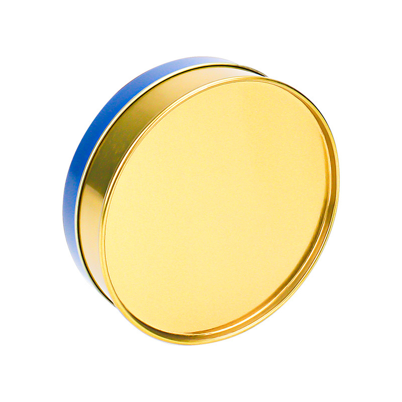 Luxury round Tin Containers Custom Logo Caviar Packaging Tins Made of Tinplate with Gold Oil for Food Storage and Packing