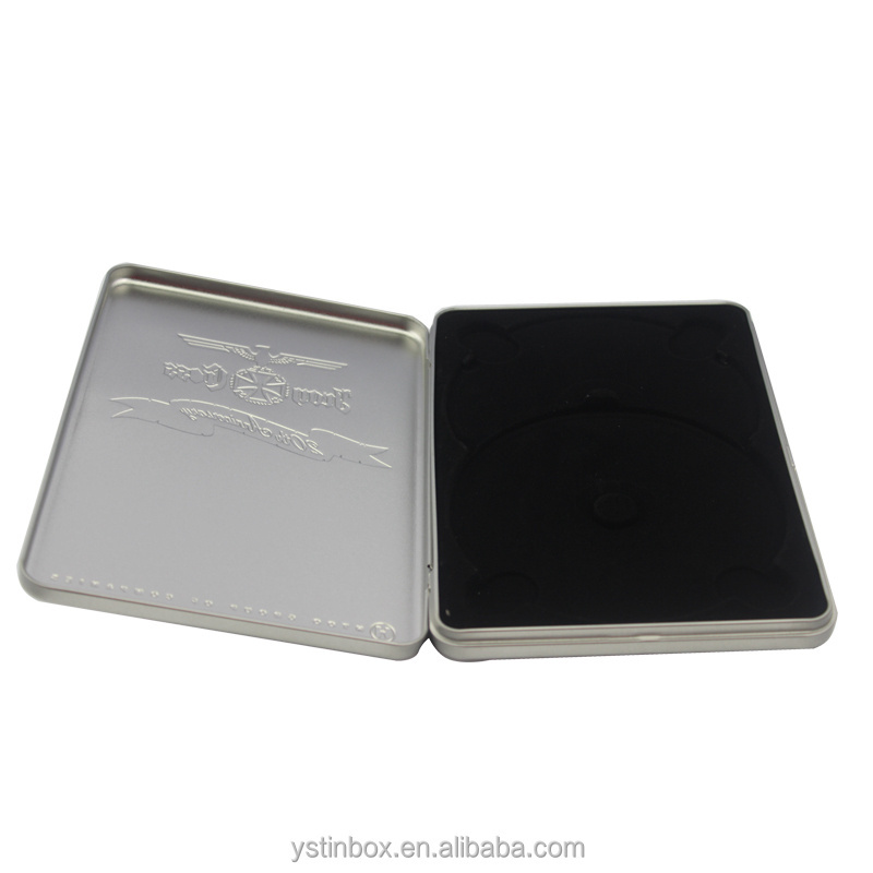 CD /VCD /DVD Industrial Use Single DVD/ CD tin case with PP injection tray inside