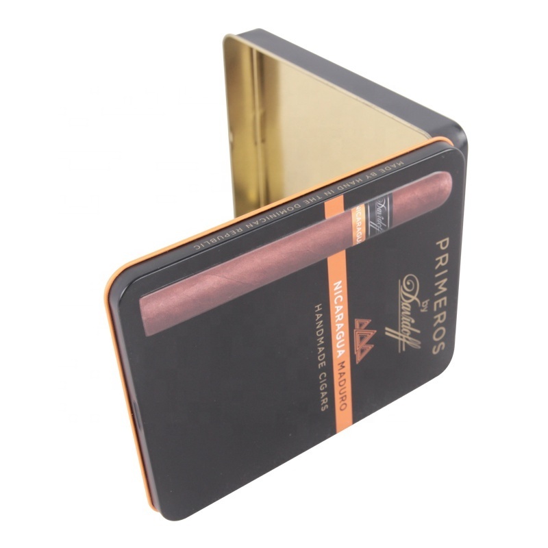 Factory price high quality hinged tobacco tin box cigarette case