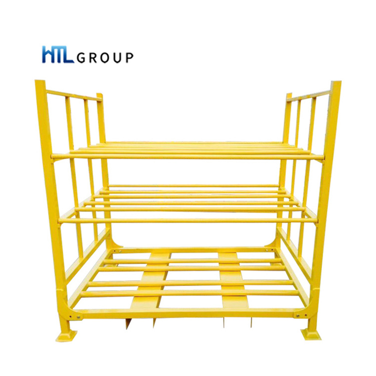 Auto tyre storage industrial stackable collapsible metal steel pallet truck storage racks for tires