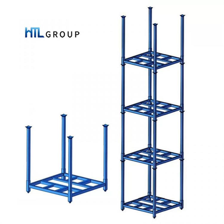 Warehouse powder coated detachable metal steel welded durable stacking pallet stack tyre rack