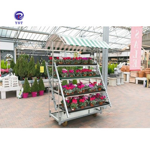 Hot sale greenhouse danish farmers market transport metal nursery display cart