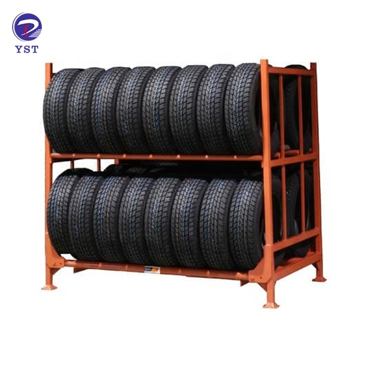 OEM customized high quality storage tire folding steel stillage spare suv car tyre rack