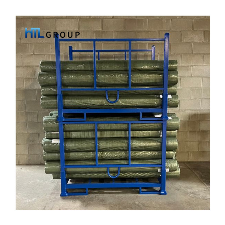 High loading capacity stackable collapsible storage rolls fabric metal stack rack