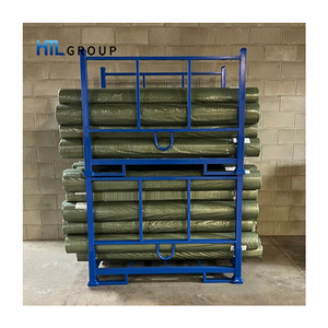 High loading capacity stackable collapsible storage rolls fabric metal stack rack