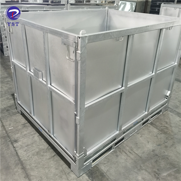 Customized heavy duty logistic warehouse storage stackable metal crates