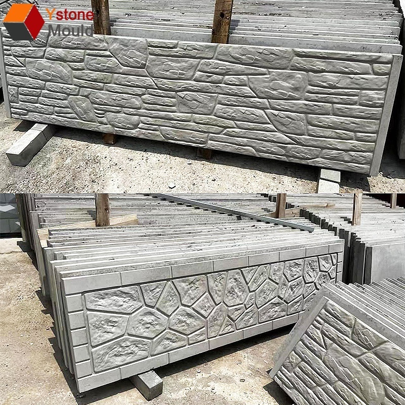 3d Wall Decoration Artificial Stone Panel Abs Plastic Fencing Mould Precast Fence Concrete Mold