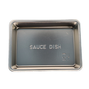 Oem customs logo restaurant epk disposable food grade plastic container sauce dish tray