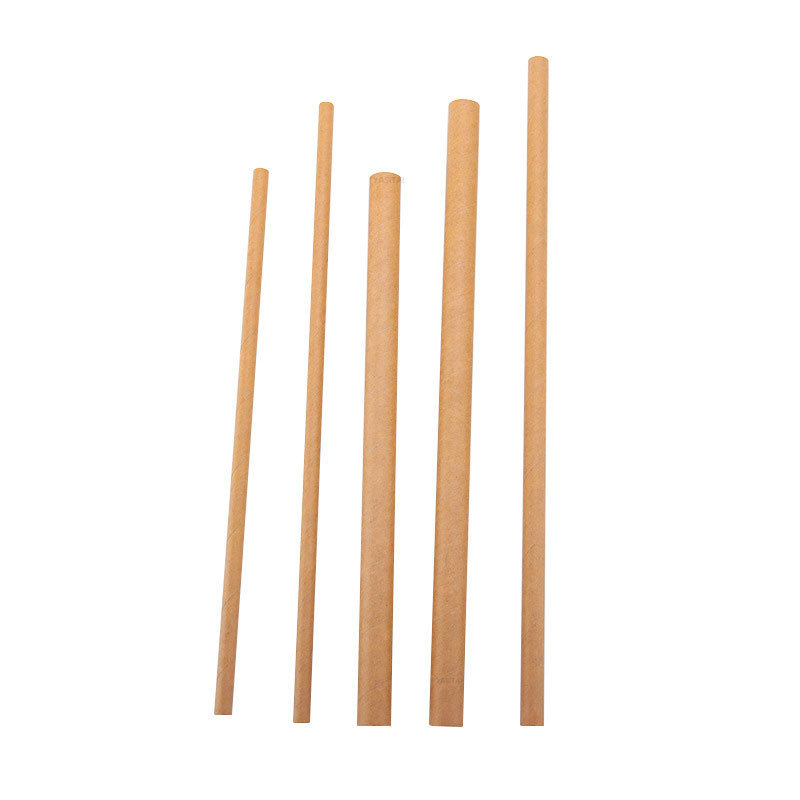 Eco friendly disposable kraft paper straw biodegradable bubble tea paper straw Individually wrapped paper drinking straw