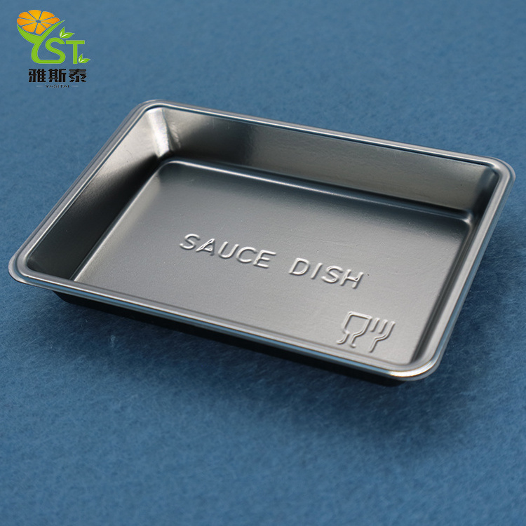 Oem customs logo restaurant epk disposable food grade plastic container sauce dish tray