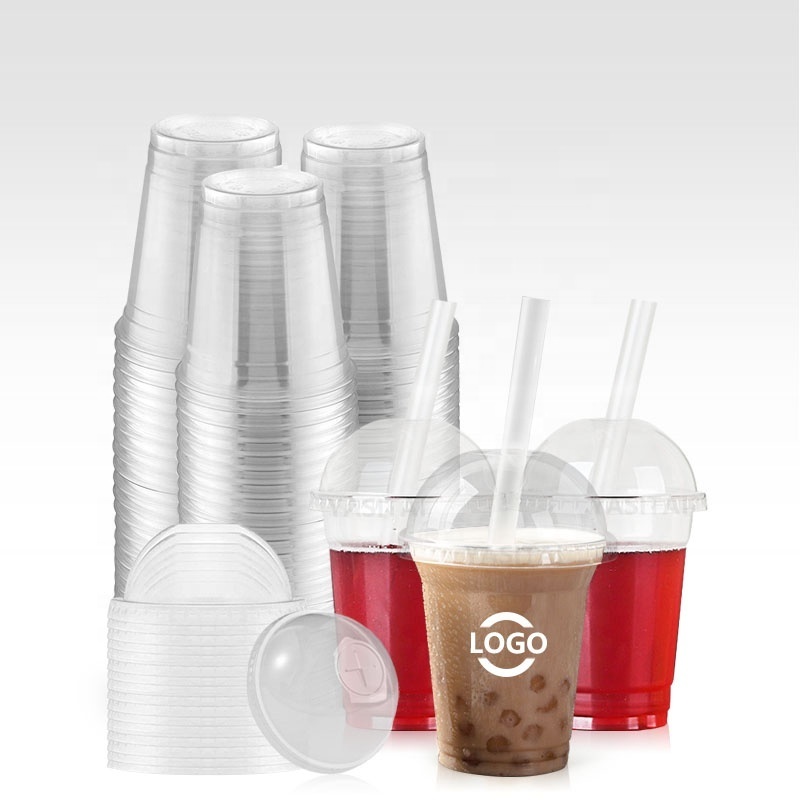 7 8 9 10 12 16 20 oz disposable plastic pet cup with dome flat lid  supplier manufacturer wholesale custom