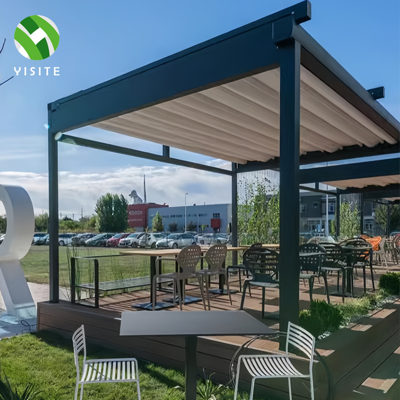 YST Factory supply Install Easily Outdoor  Folding Retractable waterproof canopy Motorized Awning Retractable pergola Roof