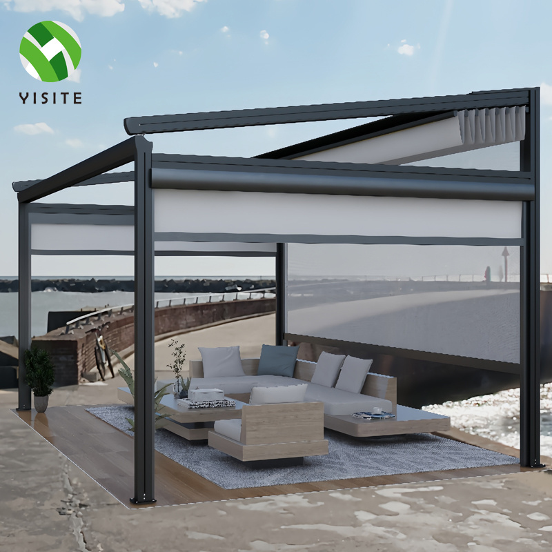 YST Factory supply Install Easily Outdoor  Folding Retractable waterproof canopy Motorized Awning Retractable pergola Roof