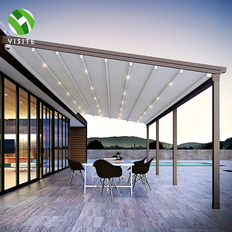 YST Factory supply Install Easily Outdoor  Folding Retractable waterproof canopy Motorized Awning Retractable pergola Roof