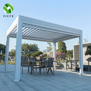 YST factory high quality gazebos pavilions wholesale waterproof aluminum pergola gazebo louvers with mosquito net