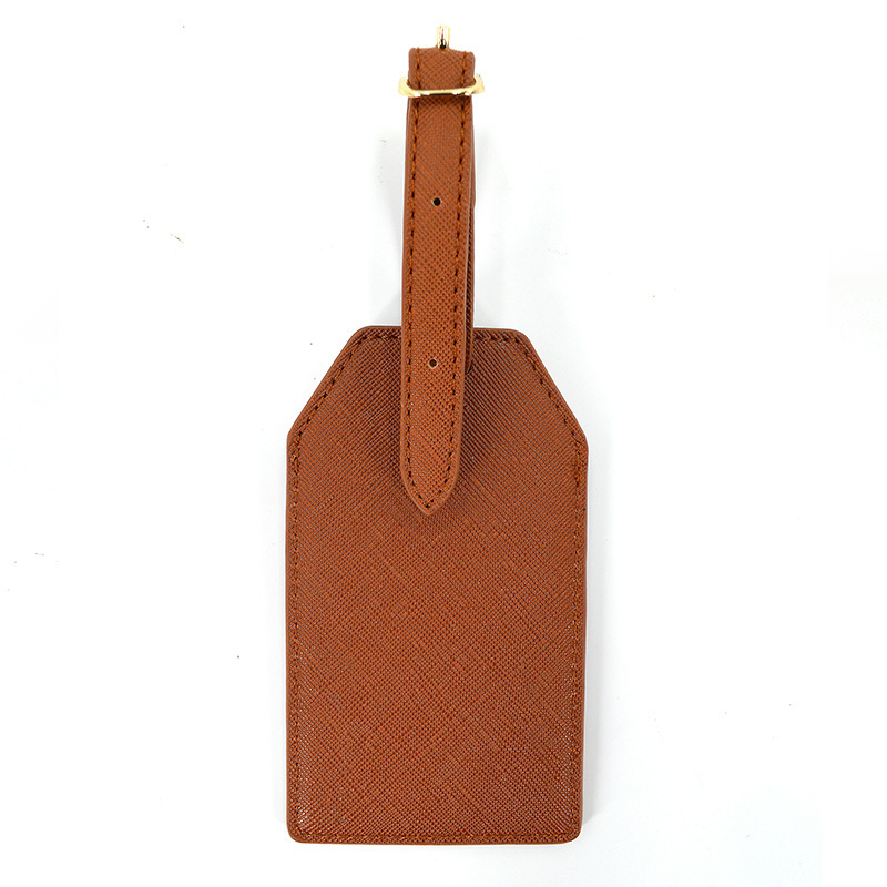 High Quality Oem Custom Printed Name Id Saffiano Leather Luggage Tag