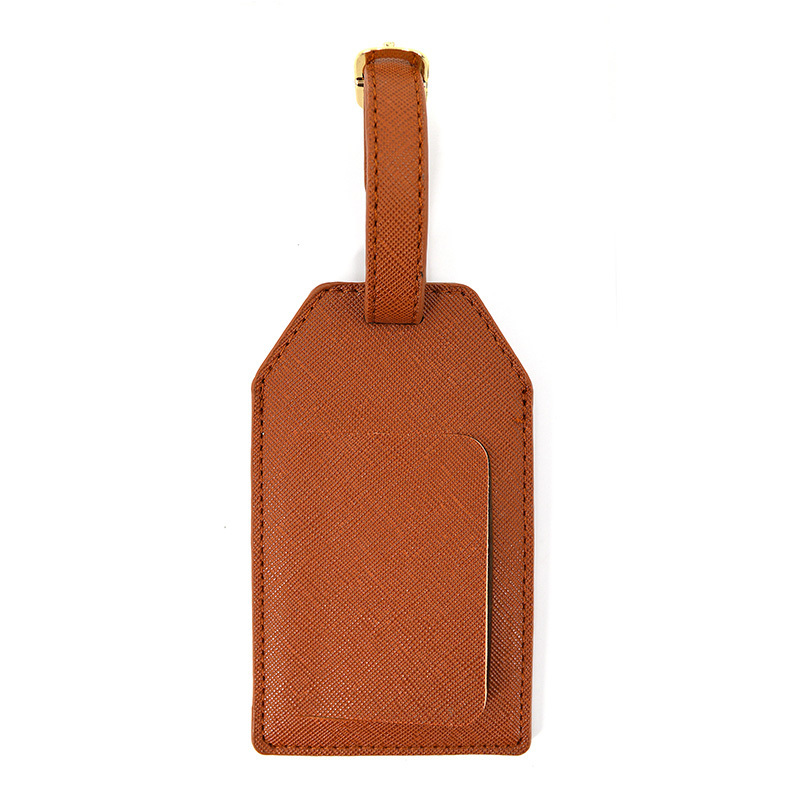 High Quality Oem Custom Printed Name Id Saffiano Leather Luggage Tag