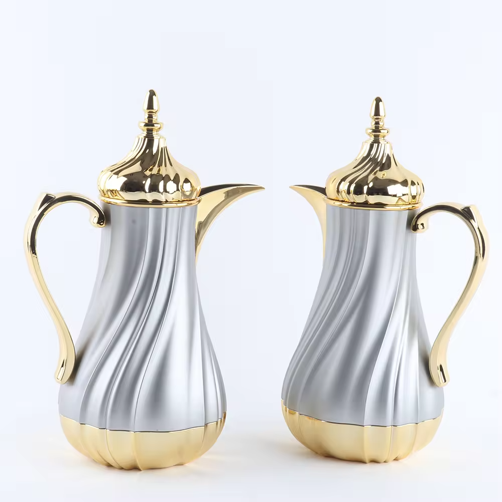 Arabic Coffee Pot Dallah Flask for Restaurant pink glass 1L coffee tea pot