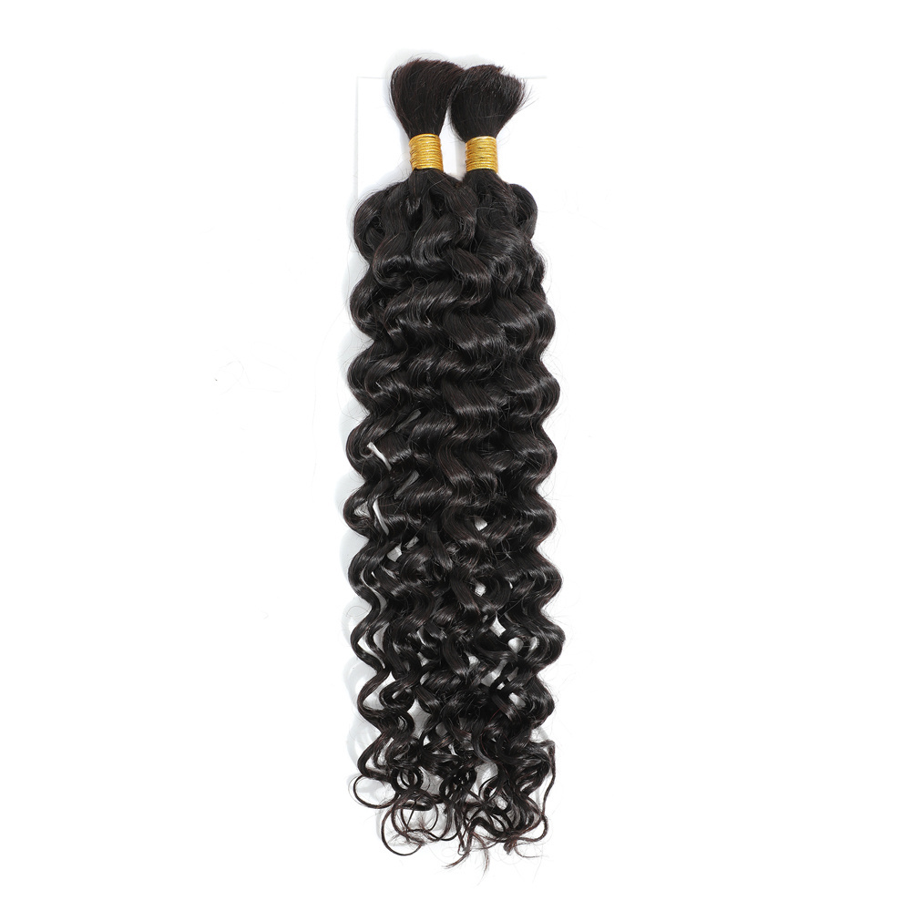 100% Natural Color Unwefted Bulk Human Hair For Braiding Water Wave Loose Wave Crochet Bulk Braids