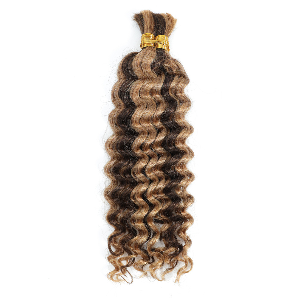 100% Natural Color Unwefted Bulk Human Hair For Braiding Water Wave Loose Wave Crochet Bulk Braids