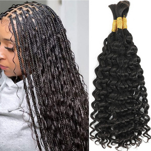 Wet and Wavy Bulk Human Hair For Braiding No Weft Deep Wave Bulk Human Hair Braiding Bundle Hair Extension