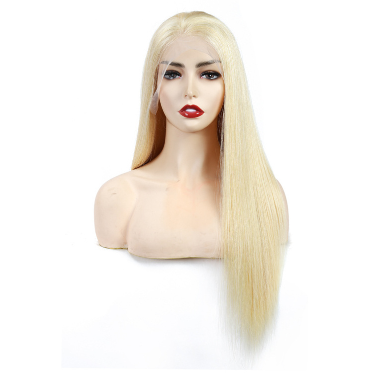 Cuticle Aligned Brazilian Platinum Blonde Lace Front Wigs Human Hair 613 Transparent Lace Blonde Wigs For Black Women