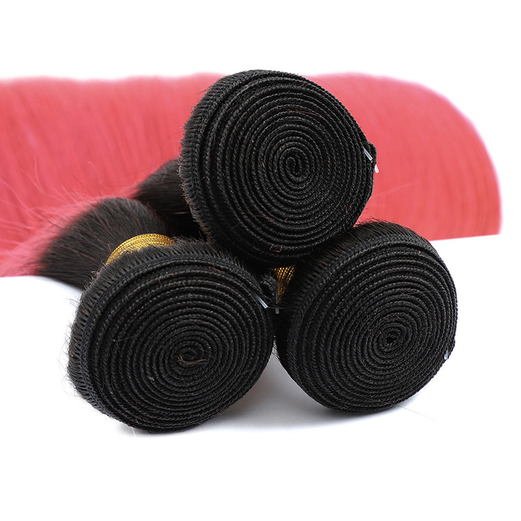 Ombre 1b/Pink# Straight Products Virgin Brazilian Hair, Wholesale Malaysian Virgin Hair