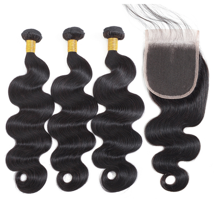 Wholesale Raw Cuticle Aligned Hair 100 Virgin Human Hair Mink Brazilian Hair Straight 3 Bundles With Lace Frontal Closure