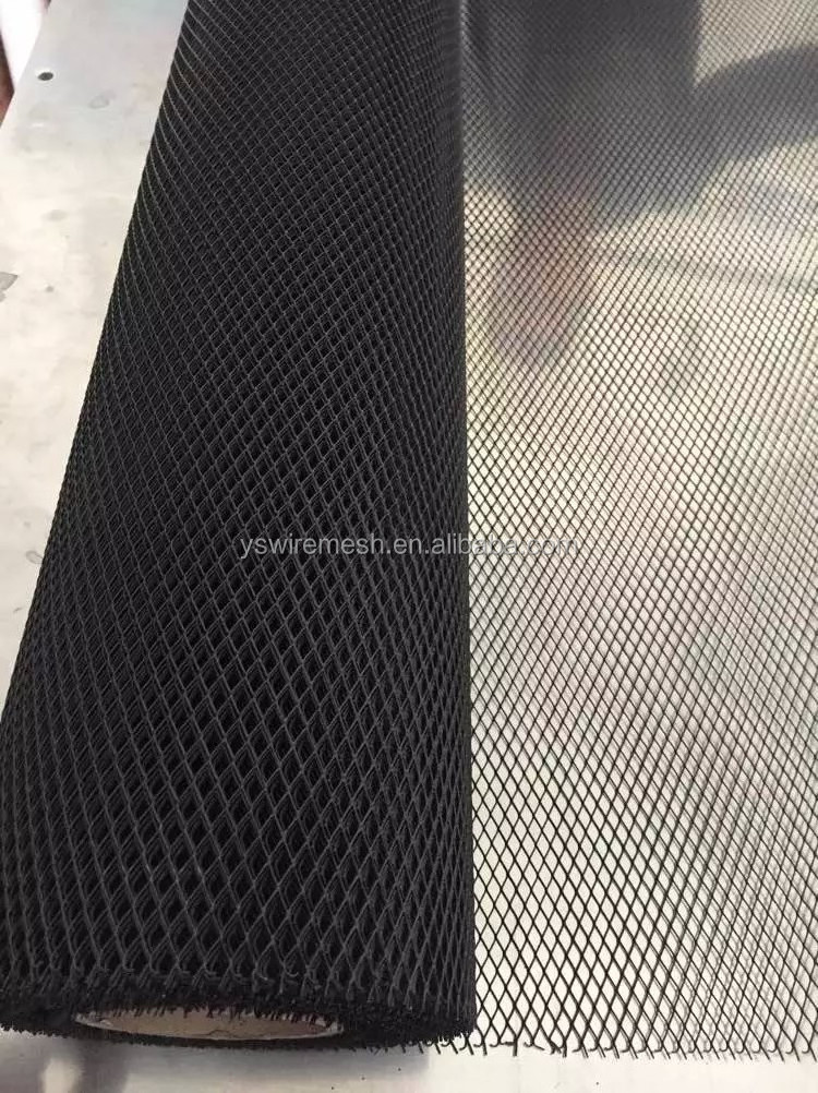 Black coated diamond mesh cover/coated metal expanded mesh hook/ black wire mesh cover