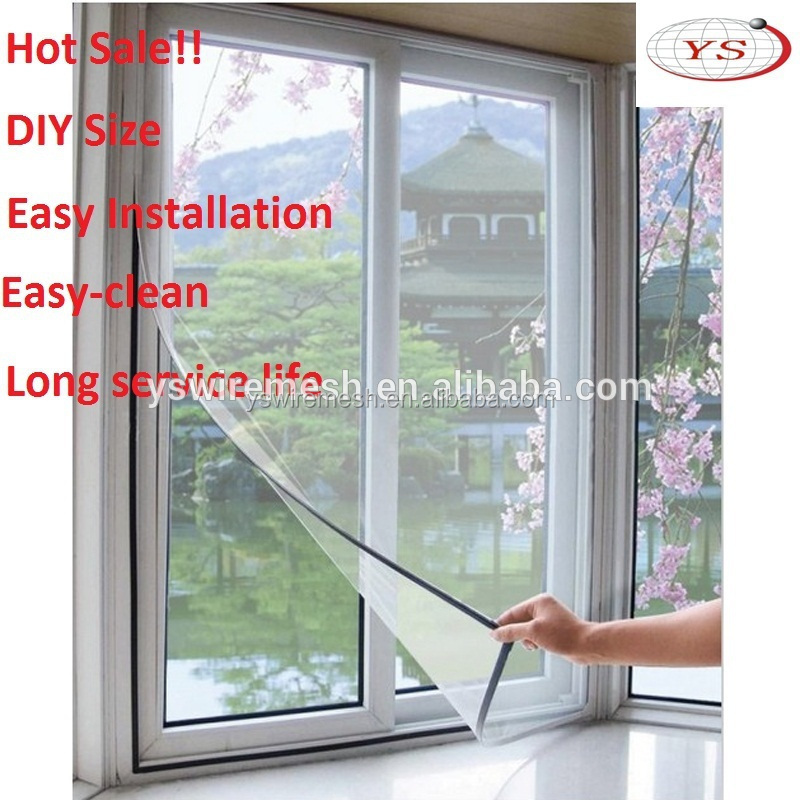 Wholesale Fiberglass Anti-mosquito Folding Window Screen Mesh Magnetic Fly Screen Window Covering