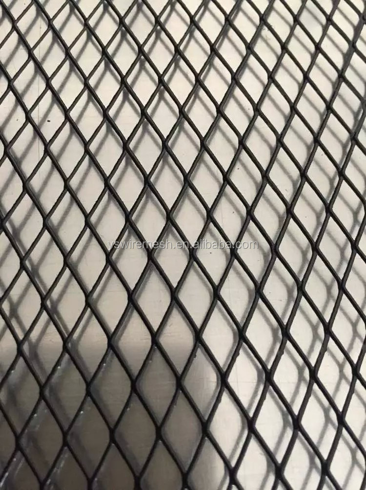 Black coated diamond mesh cover/coated metal expanded mesh hook/ black wire mesh cover