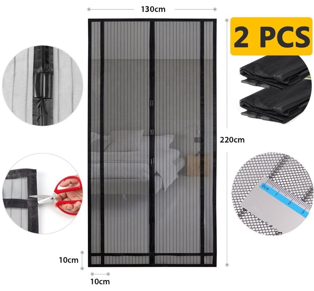 Magnetic mesh hands free fly screen Mosquito Net Door Curtain