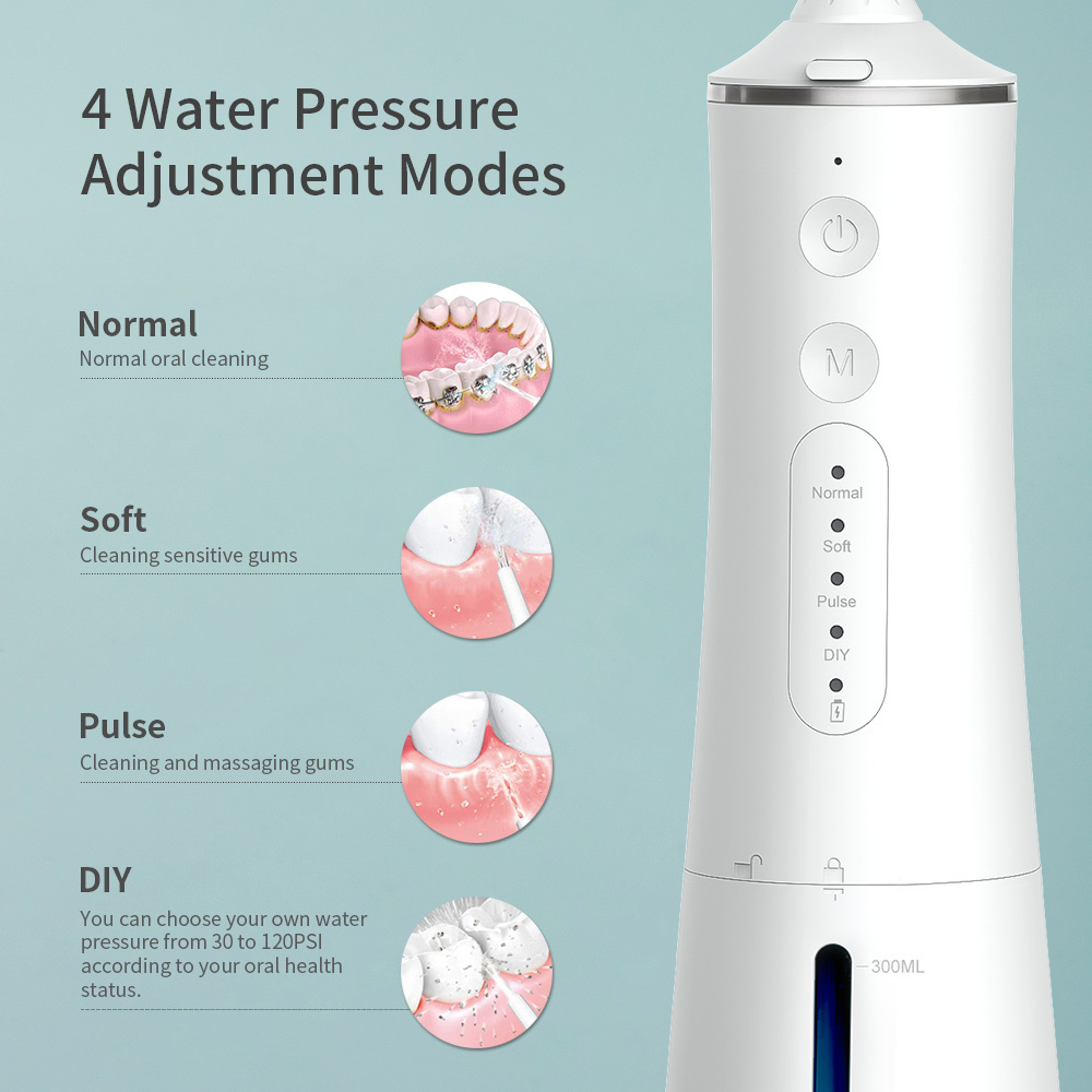 Best Water Flosser 300ml Water Jet Teeth Cleaner Oral Irrigator Dental Water Flosser for Teeth