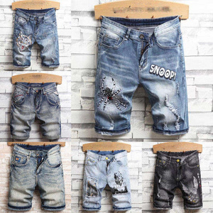 Inflatable jeans shorts for men washed shorts summer chemical washed denim custom shorts for men