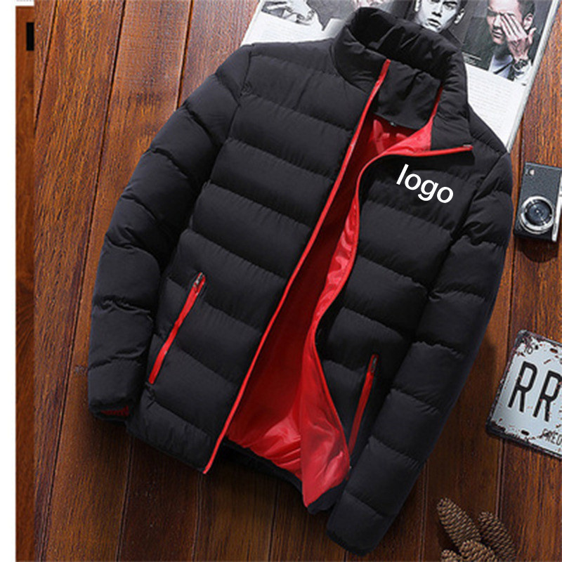 Autumn Winter Men's Jacket Custom Logo Outdoor Zipper Waterproof Stand Collar Warm Topapparel > men's clothing > men's jackets