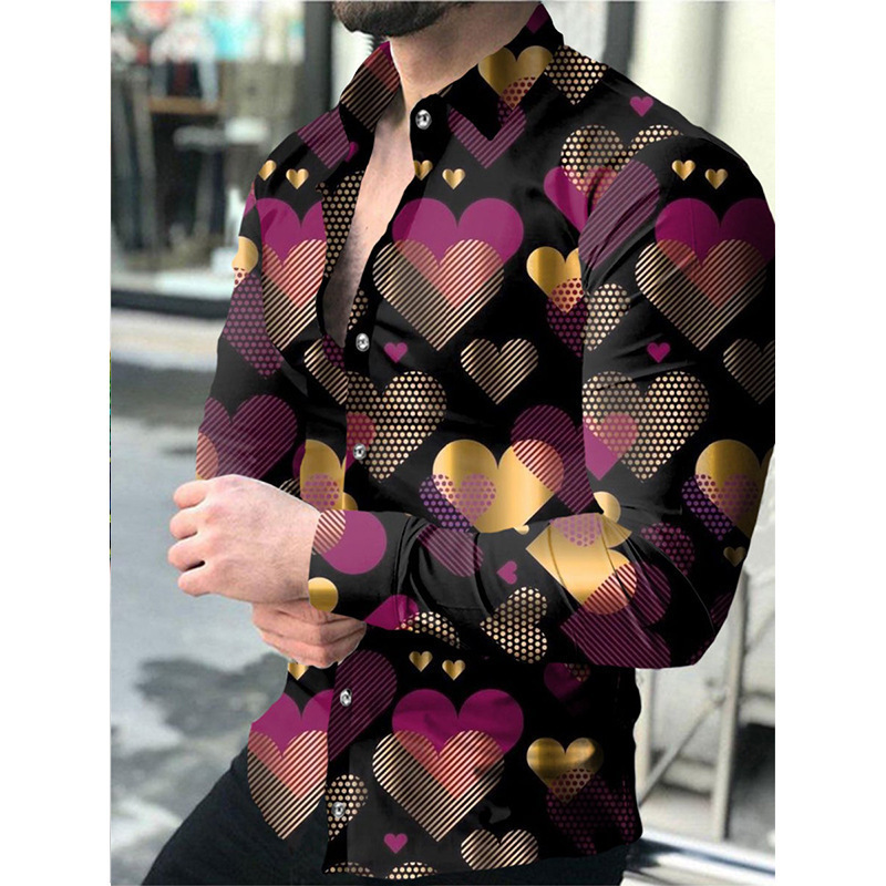 Custom Men's Floral Shirts Men's Sleeves Formal Wholesale Lapel Shirts Single Breasted Button Opening Men's Shirts