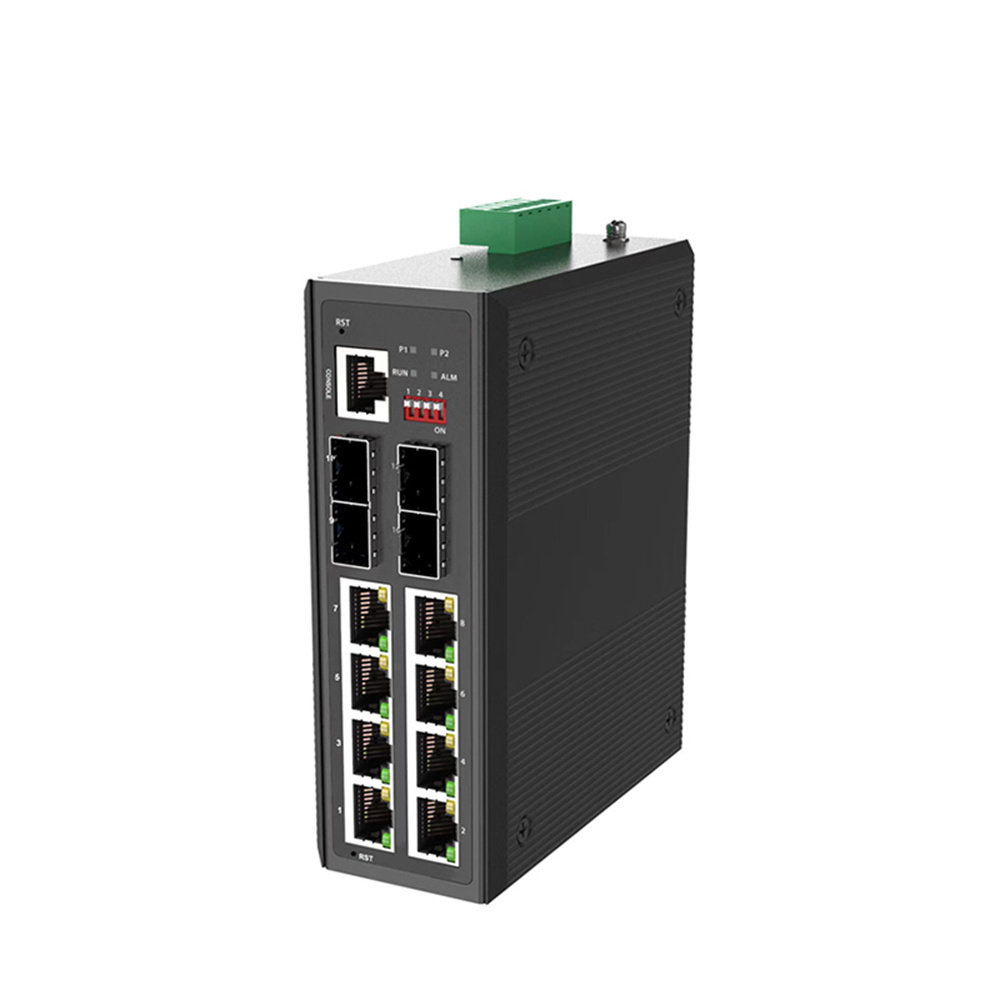 Managed Fiber Optic Switch Ethernet 10 Port Gigabit Ring Network SFP Industrial Switch Fiber Optic