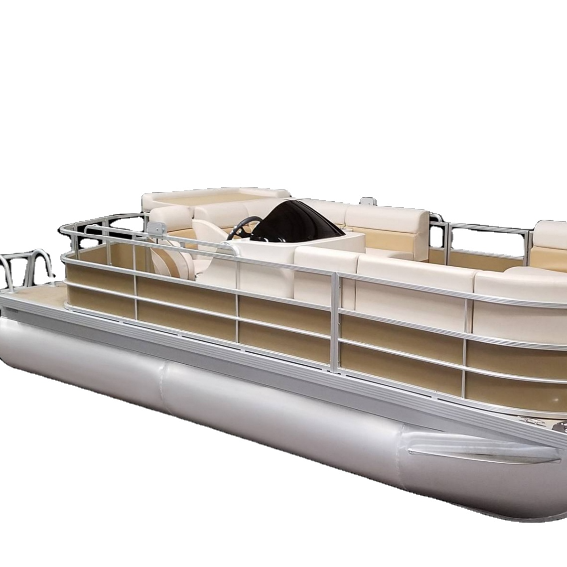 Mini aluminum deck pontoon boat with electric motor with Factory price