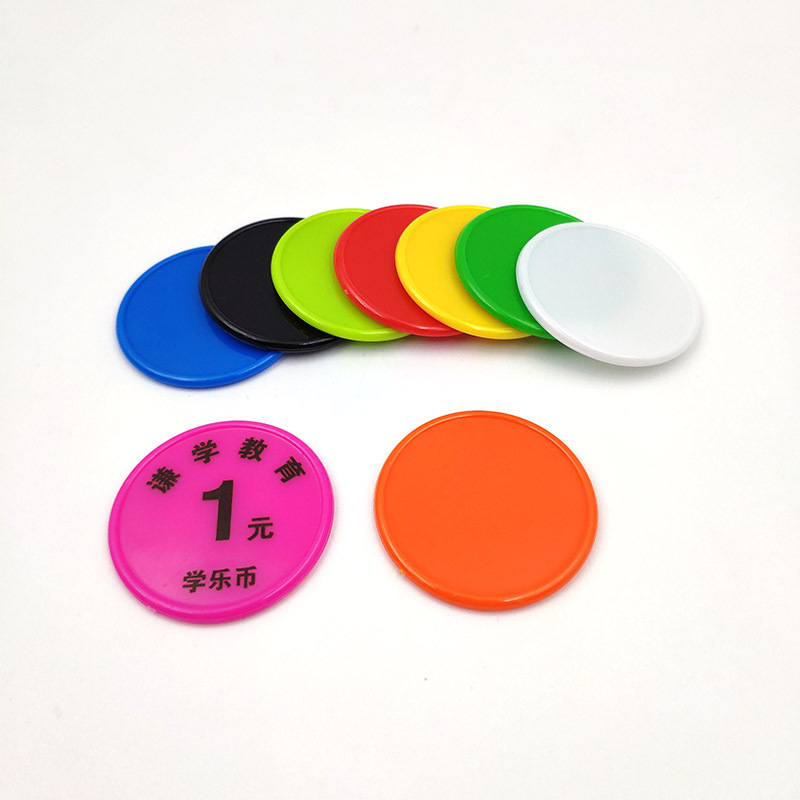 BSCI cheap transparent plastic printed transparent plastic token