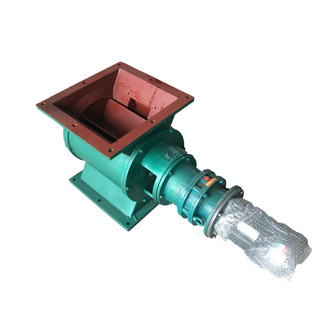 Round mouth star discharger electric air lock rotary valve rigid impeller feeder square mouth side chain type shut off fan