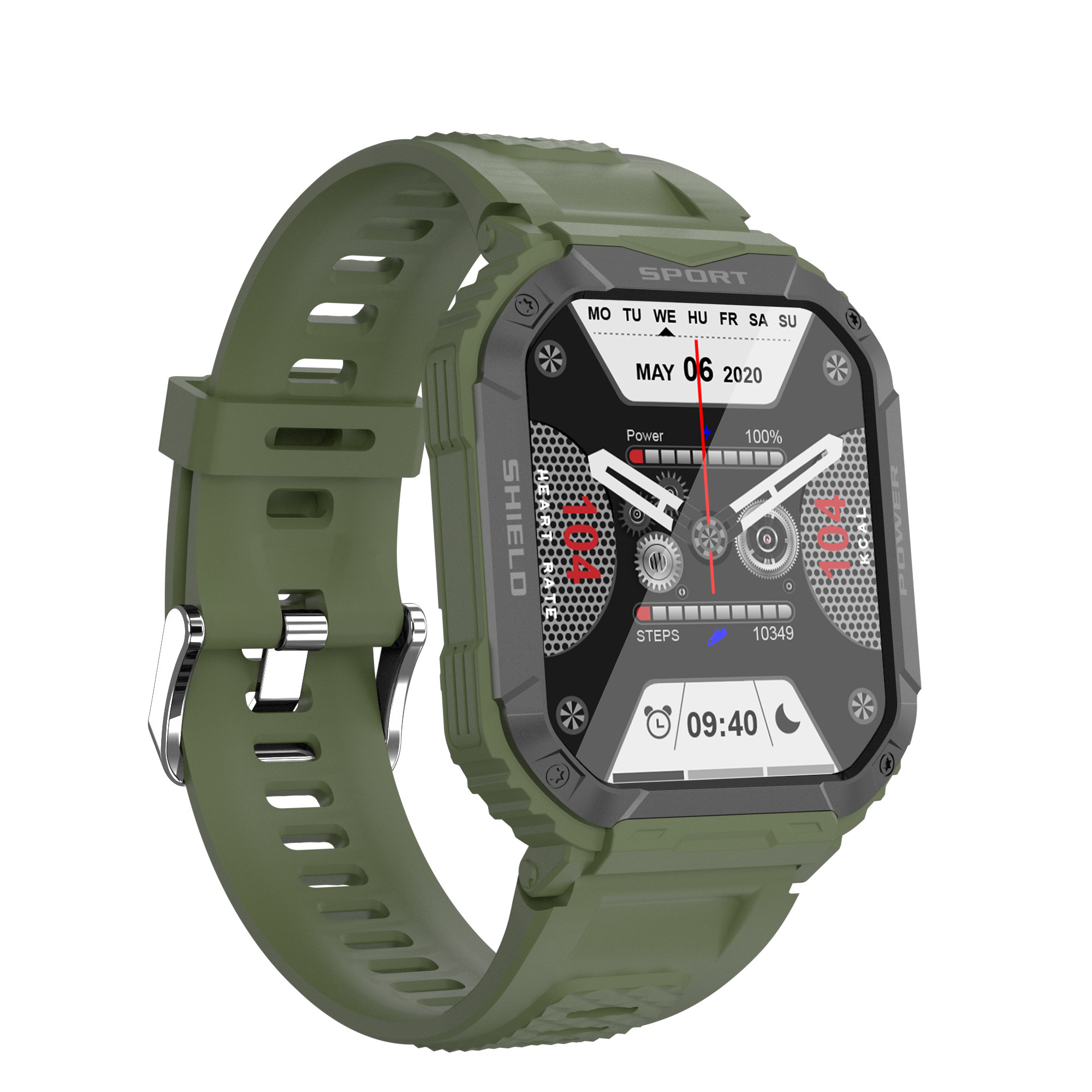 Outdoor Sports Smartwatch V50 Touch Screen Call Social APP Message Reminder Blood Pressure Monitoring Healthy Smart Watch Alloy