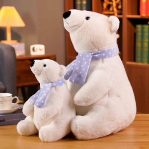 Wholesale New Design White Polar Bear plush toy with Scarf stuffed Soft Toy & Plush Polar Bears