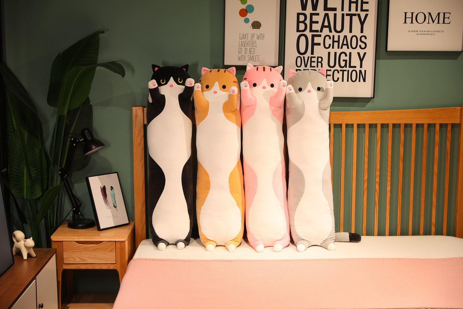 Cute Long Cat Pillow long body Soft Plush Pillow Kawaii Kitten Long Cat Plush Pillows Throw Doll Toy